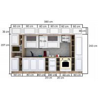 Bucatarie LEEA BEAUTY NEW 380 FRONT MDF PORTAL K002 / decor 225